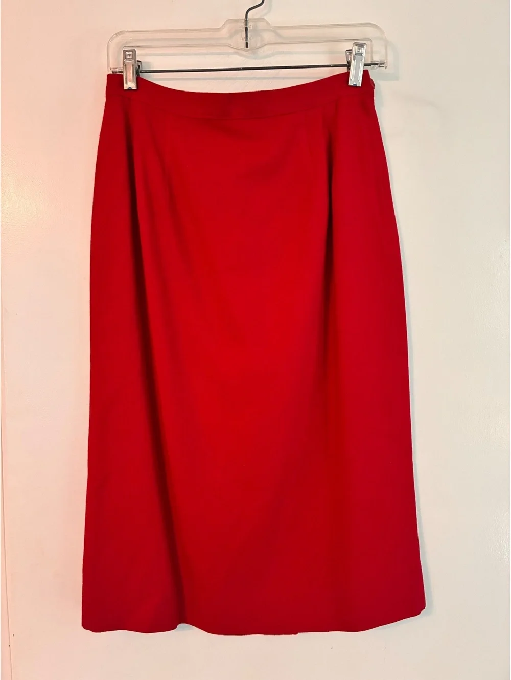 Vintage Pendleton Red 100% Virgin Wool Midi Skirt USA Size 10